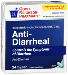 GNP Anti-Diarrheal Caplets, Loperamide 2mg, 24 Count