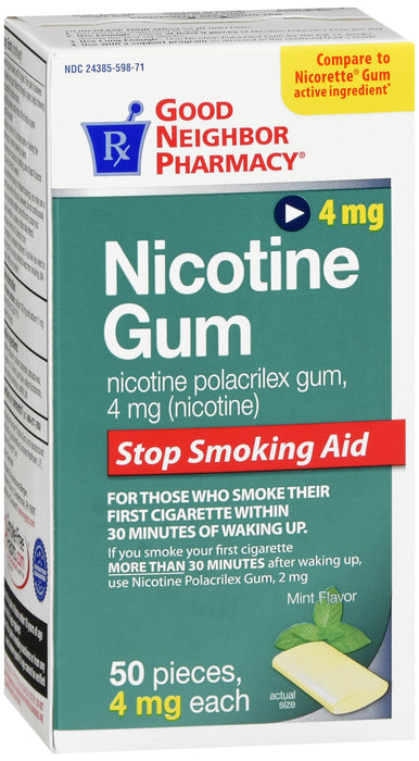 GNP Nicotine Quit Smoking Mint Gum (4 mg), 50 Pieces per Box