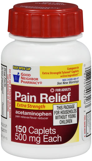 GNP Extra Strength Pain Relief Caplets, 500mg Acetaminophen, 150 Count