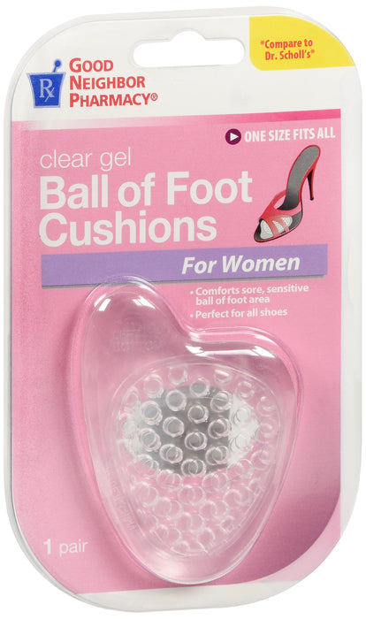 GNP Ball of Foot Cushions For Women Clear Gel, 1 Pair