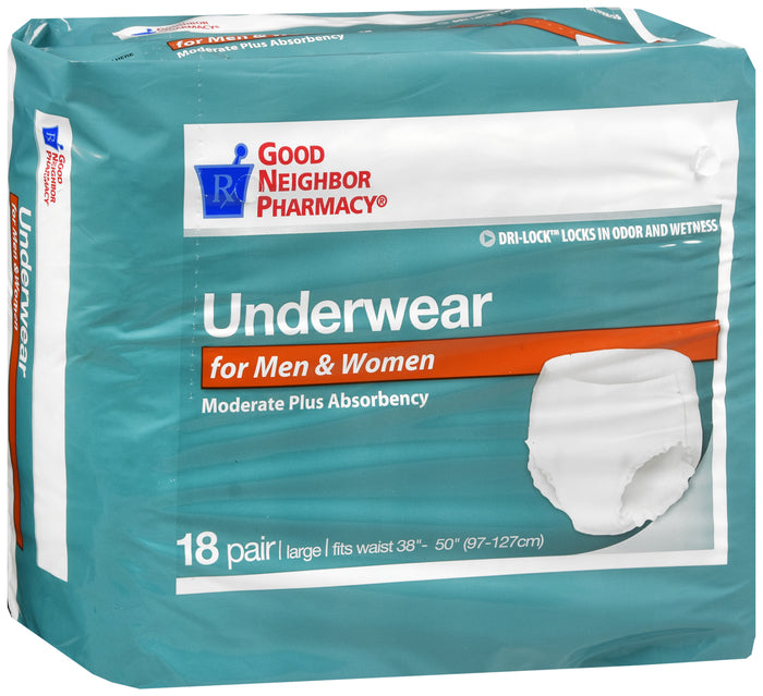 GNP Underwear for Men and Women Moderate Plus Absorbency, 4 Packs of 18