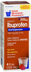 GNP Children's Ibuprofen Oral Suspension Dye Free, Berry, 4 Oz