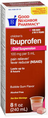 GNP Children's Ibuprofen Suspension, Bubble Gum 8 oz
