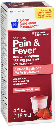 GNP Children's Acetaminophen 160mg/5ml, Strawberry Flavored, 4 Fl Oz