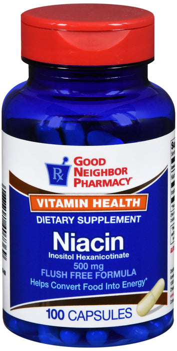 GNP Niacin 500mg, 100 Capsules