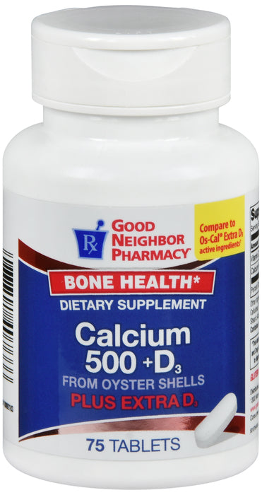 GNP Calcium 500mg +D3, 75 Tablets