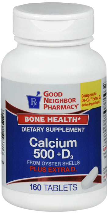 GNP Calcium 500mg +D3, 160 Tablets