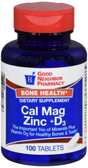 GNP Cal Mag Zinc +D3, 100 Tablets