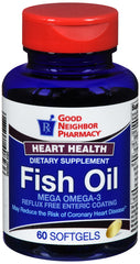 GNP Fish Oil 1000mg, 60 Reflux Free Enteric Coating Softgels