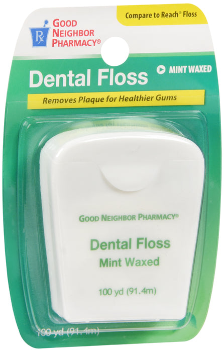 GNP Dental Floss Mint Waxed 100 Yards, Pack of 6
