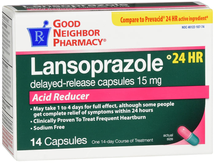 GNP Lansoprazole 24 Hour Delay Release Capsule 15mg, 14 Capsules