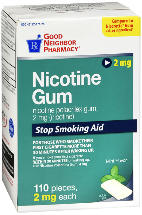 GNP Nicotine Mint Flavored Gum 2mg, 110 CT