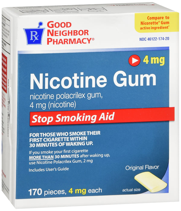 GNP Nicotine Original Flavored Gum 4mg, 170 CT