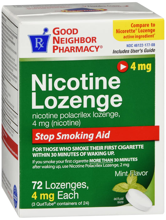 GNP Nicotine Lozenge Mint Flavored 4mg, 72 CT