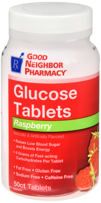 GNP Glucose Tablets Raspberry Flavored, 50 Tablets