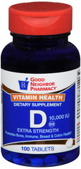 GNP Vitamin D 10000IU Tab 100 Count