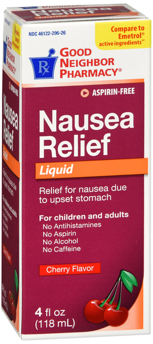 GNP Nausea Relief Cherry Flavored Liquid, 4 Fl Oz