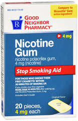 GNP Nicotine Gum 4mg, 20 CT
