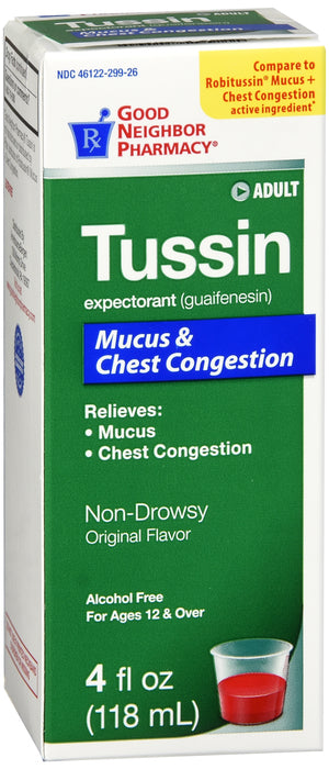 GNP Tussin Mucus & Chest Congestion Adult Syrup 4 Oz (118mL)