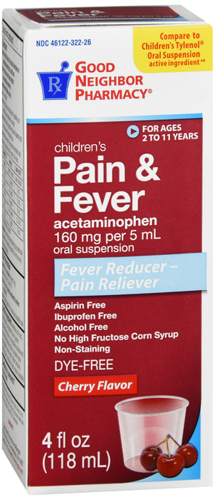 GNP Children's Pain And Fever Cherry Flavored, 4 Fl Oz