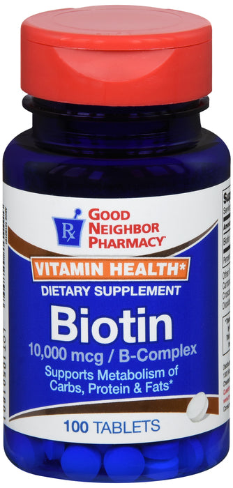 GNP Biotin 10000MCG Tablets, 100 Tablets