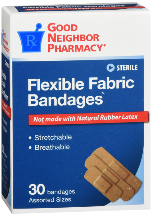 GNP Flexible Fabric Bandages, 30 Assorted Sizes Bandages