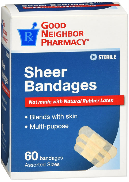 GNP Sheer Bandages, 60 Assorted Bandages