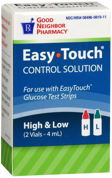 GNP Easy Touch Control Solution High & Low, 2 Vials 4 mL