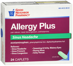 GNP Allergy Plus Sinus Headache, 24 Caplets