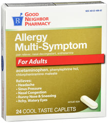 GNP Allergy Multi-Symptom For Adults, 24 Caplets - Acetaminophen, Phenylephrine HCL, Chlorpheniramine Maleate