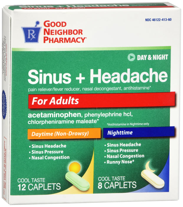 GNP Adult Day and Night Sinus+ Headache , 12+ 8 Caplets
