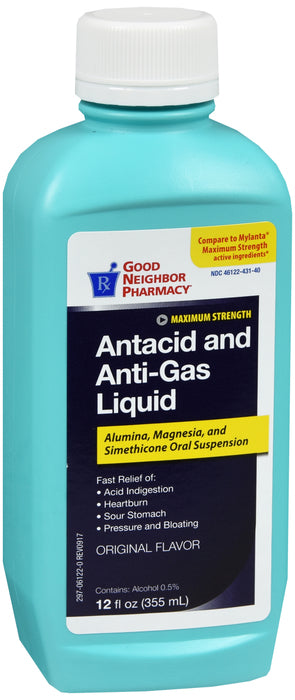 GNP Antacid and Anti-Gas Liquid Maximum Strength, 12 Oz