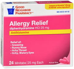 GNP Allergy Relief 25mg, 24 Mini Tablets