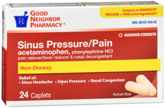 GNP Sinus Pressure/Pain Maximum Strength, 24 Caplets