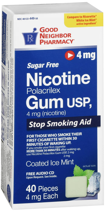 GNP Nicotine Mint Flavored Gum 4mg, 40 CT