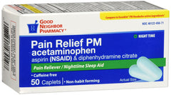 GNP Pain Relief PM, 50 Caplets