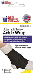 GNP Adjustable Tension Ankle Wrap Black Medium, 1 Support