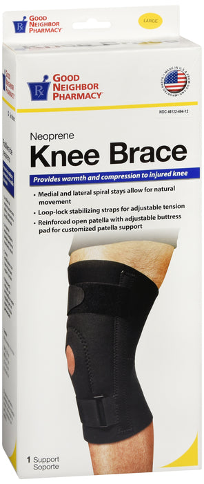 GNP Neoprene Knee Brace Large Black, 1 Support