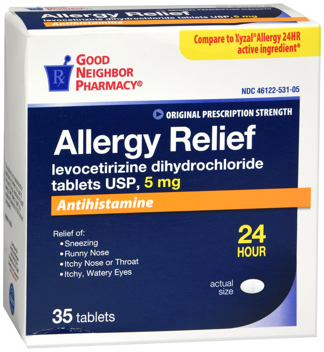 GNP Levocetirzine Allergy Relief 5MG, 35 Tablets