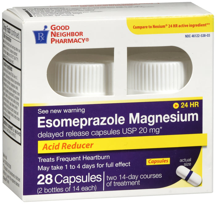 GNP Esomeprazole Magnesium 20mg, 28 Delayed Release Capsules