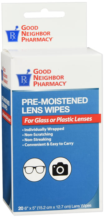 GNP Pre-Moistened Lens Wipes, 20 Wipes