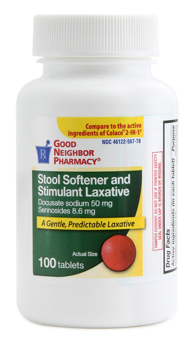 GNP STOOL SOFT AND LAX 8.6MG TAB, 100CT (ABC# 10238278)