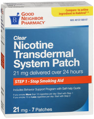 GNP Clear Nicotine Transdermal System Patch 21mg, 7 Patches