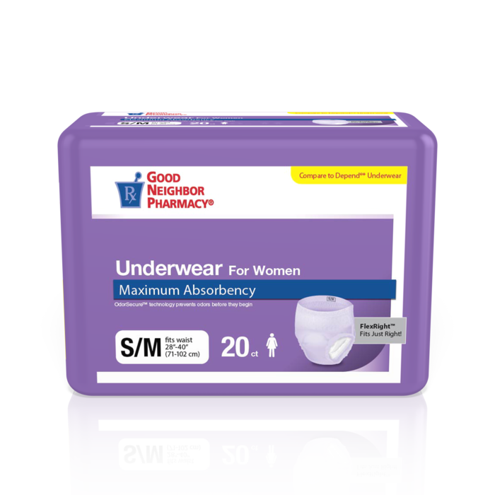 GNP Underwear for Women Maximum Absorbency S/MD, 4 Packs of 20