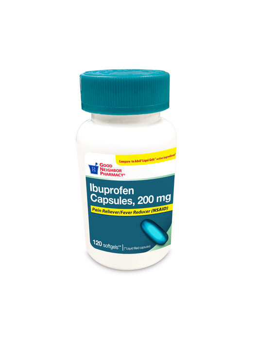 GNP Ibuprofen 200MG, 120 Softgel capsules