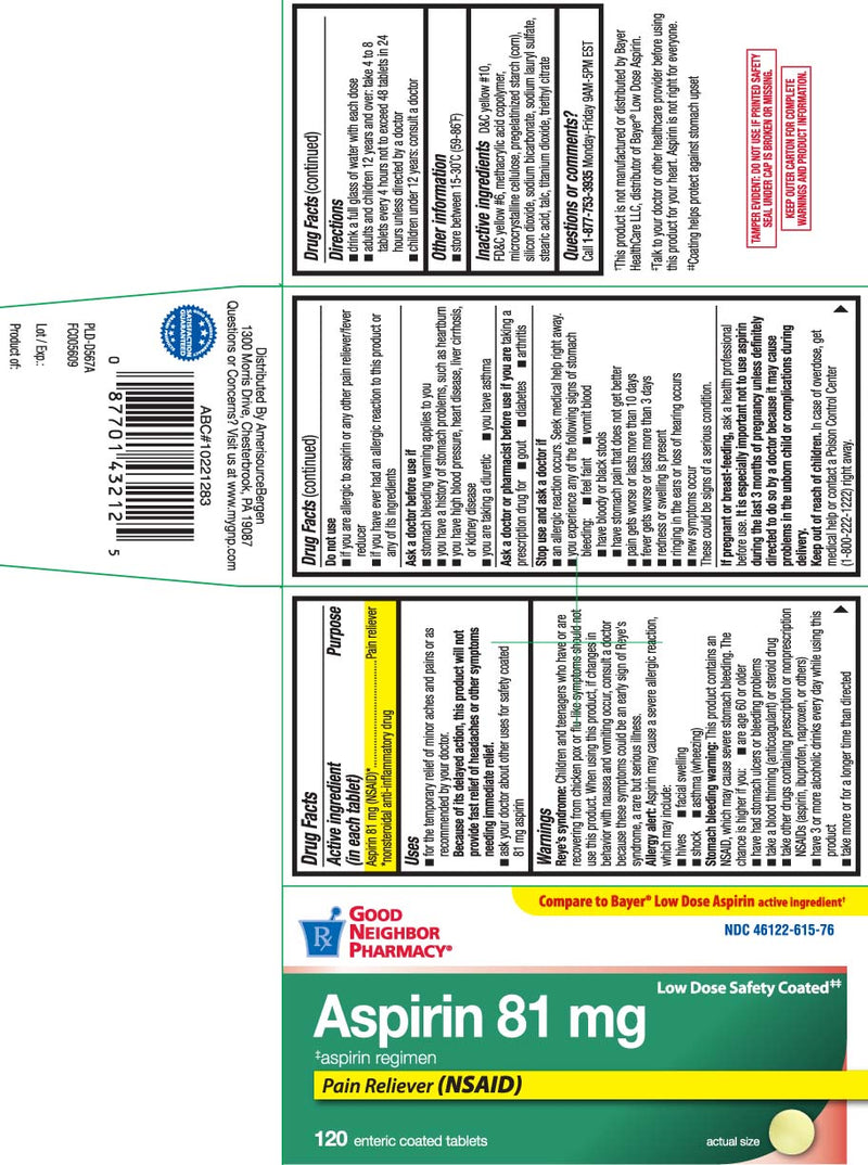 GNP Aspirin 81mg Enteric Coated Tablets, 120 Count