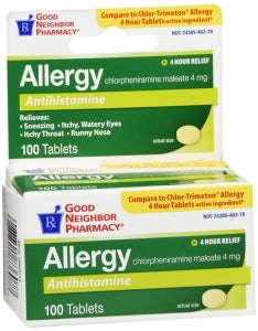 GNP Allergy Antihistamine 4mg, 100 Tablets