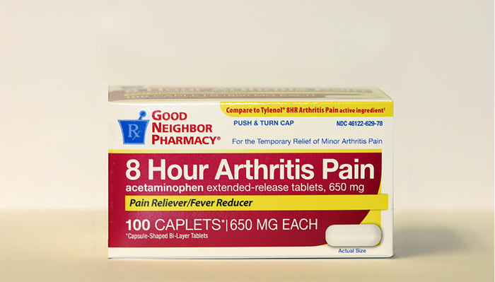 gnp good neighbor pharmacy 8 hour arthritis relief pain acetaminophren exteded release tablets 100 caplets