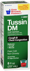 Good Neighbor Pharmacy Tussin DM Syrup, 8 oz GNP abc#10287551