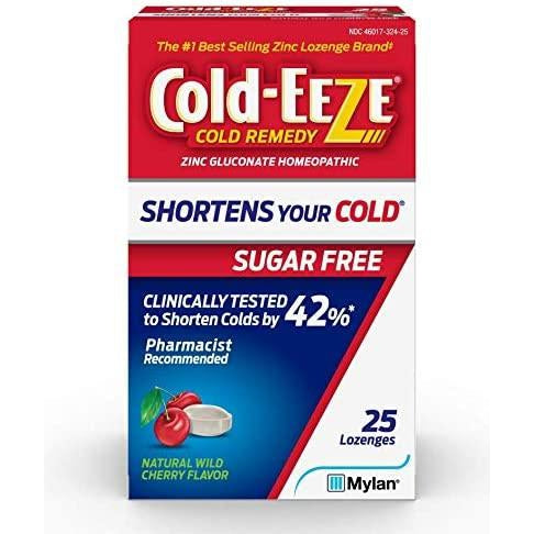 Cold-Eeze Sugar Free Wild Cherry Cold Remedy Lozenges, 25 Count